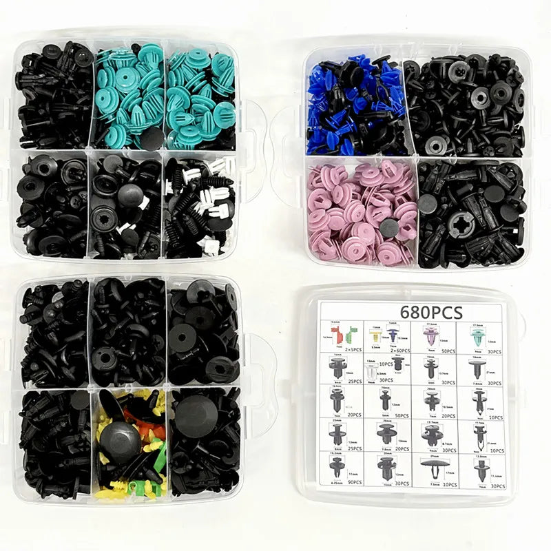 Automotive Plastic Fastener Kit – Bumper and Fender Rivet Retainers for Car Repair