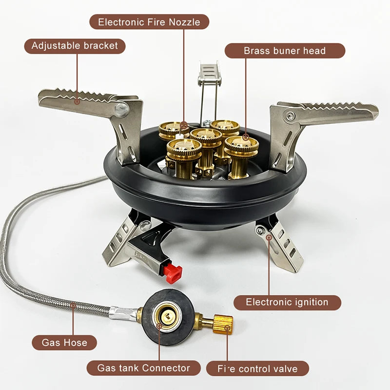 Portable High-Power Camping Gas Stove – Windproof Burner for Outdoor Cooking