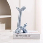 Abstract Ceramic Balloon Dog Sculpture – Modern Statue for Home Office Decor