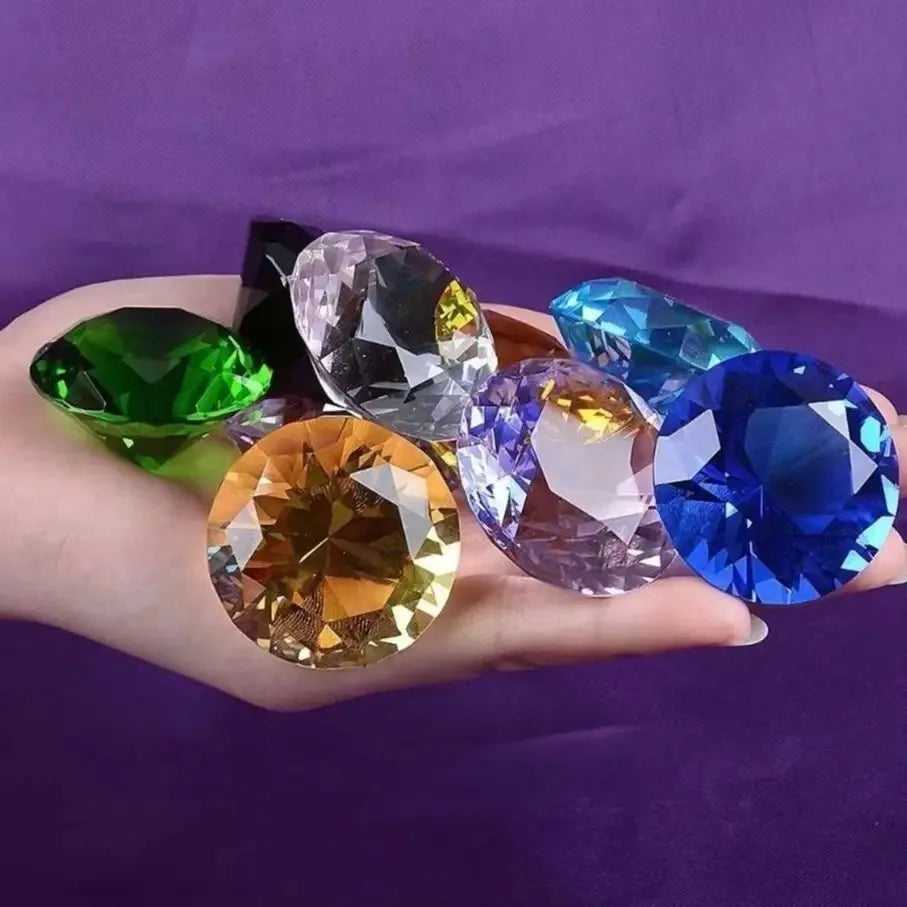 Crystal Diamond Glass Paperweight – Decorative Ornament for Romantic Proposals