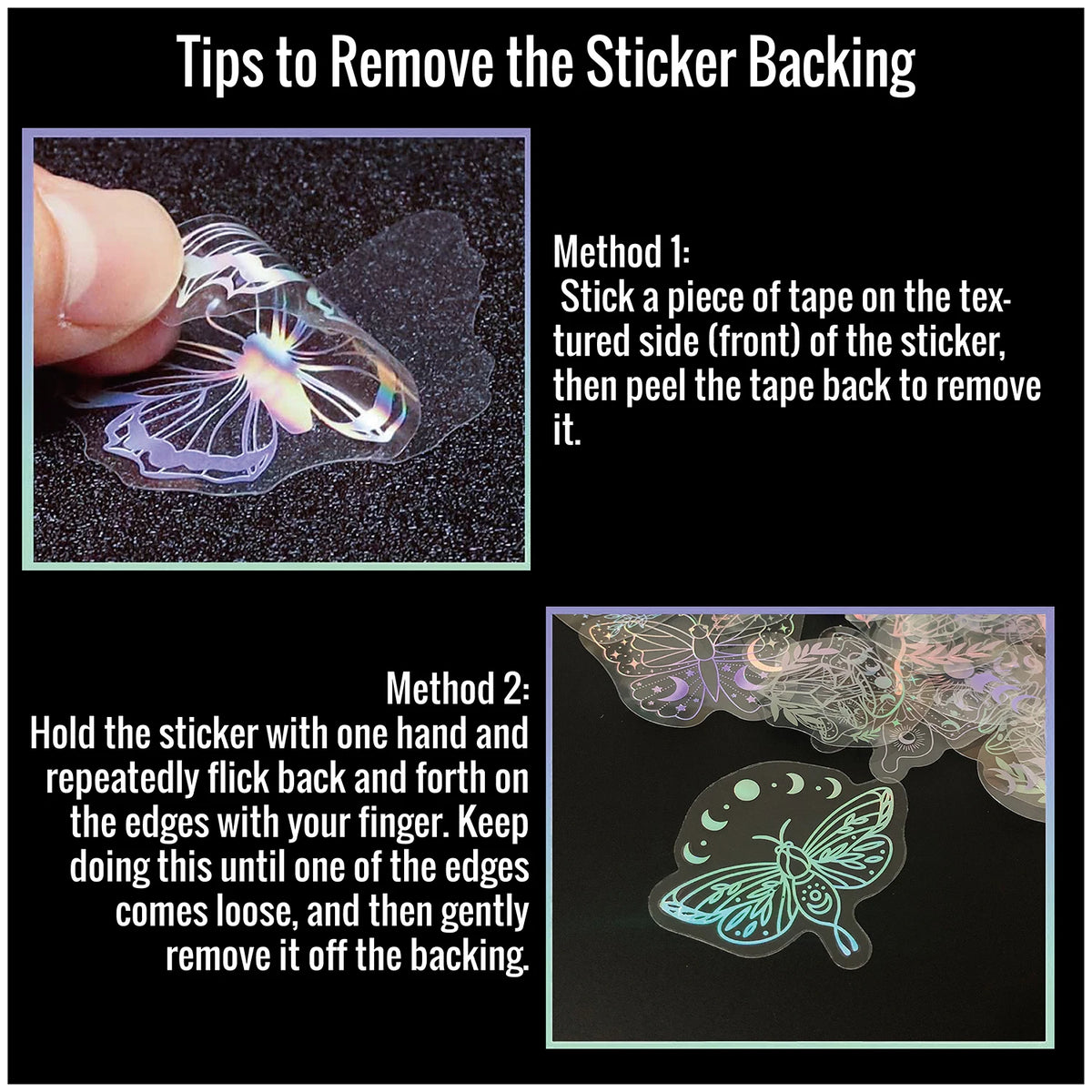 Holographic Glitter Stickers – Transparent Waterproof Decals for Scrapbooking