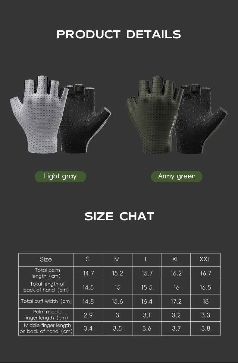 ROCKBROS Half Finger Cycling Gloves – Shock-Absorbing MTB Gear for Summer