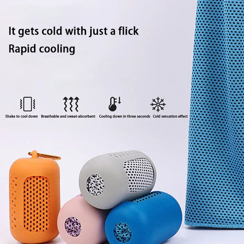 Round Microfiber Golf Towel – Silicone Wrapped Cooling Towel for Sports Fitness
