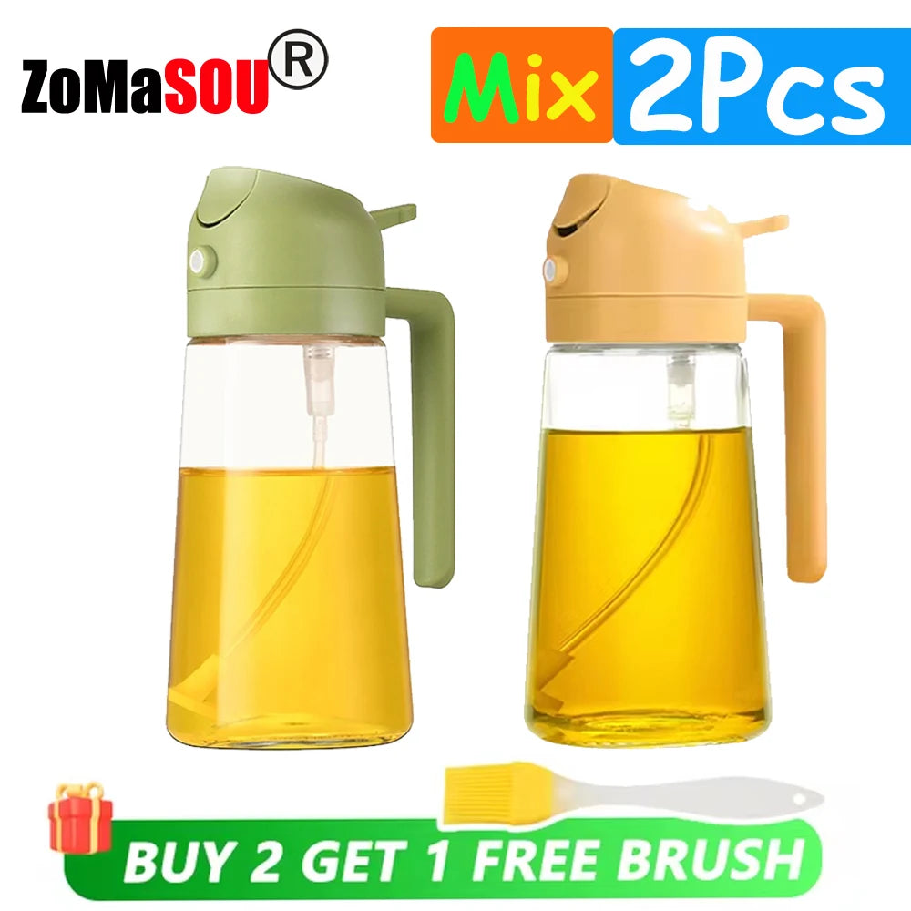 2-in-1 Oil Sprayer Dispenser – Plastic Kitchen Tool for BBQ and Cooking