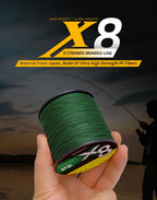 Braided Fishing Line – 8 Strand PE Multifilament Wire for Freshwater Saltwater