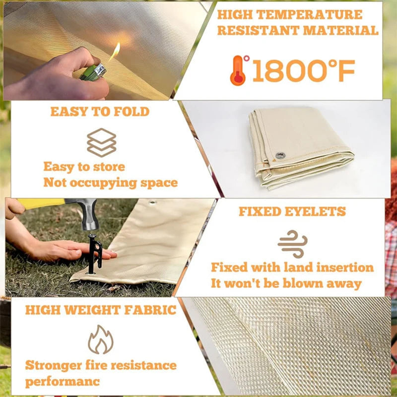 Fireproof Grill Mat – Heat Resistant Protective Pad for Outdoor BBQ Camping