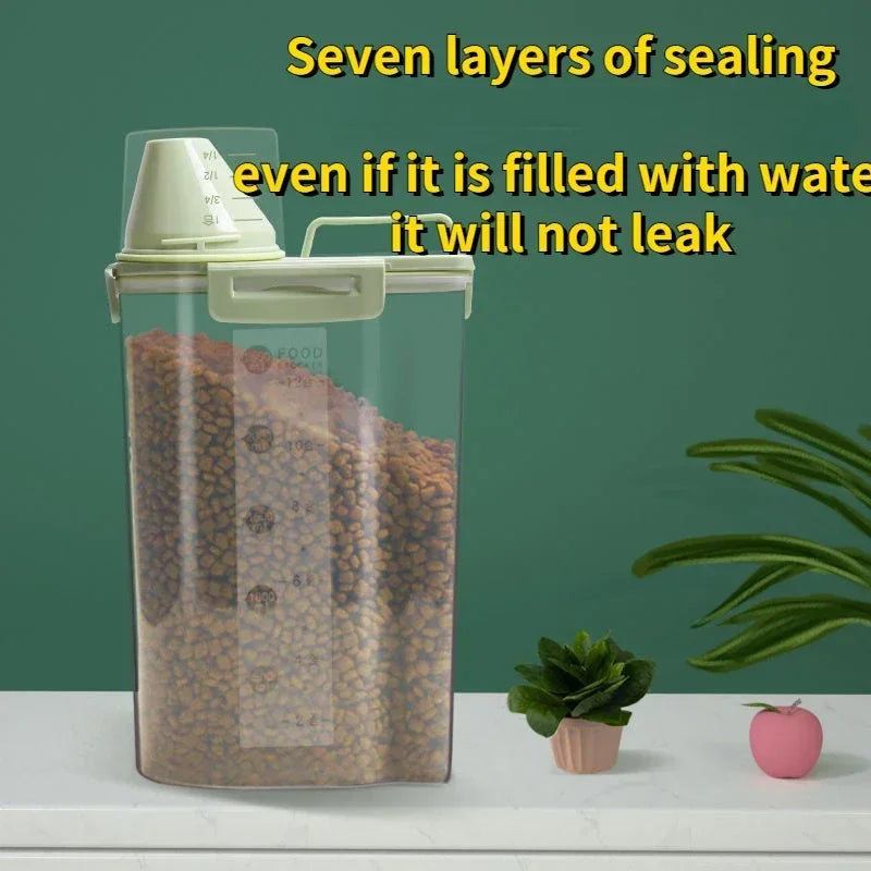 Airtight Plastic Pet Food Container – Moisture-proof Storage for Dog Cat Food