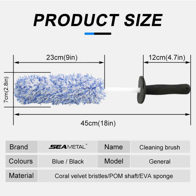 Car Wash Brush – Plush Non-Slip Tool for Wheels and Rims Cleaning