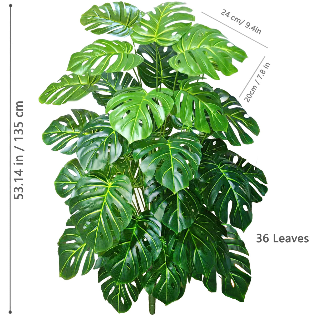 Artificial Tropical Leaf Plant – 60-103cm Potted Faux Greenery for Home Decor