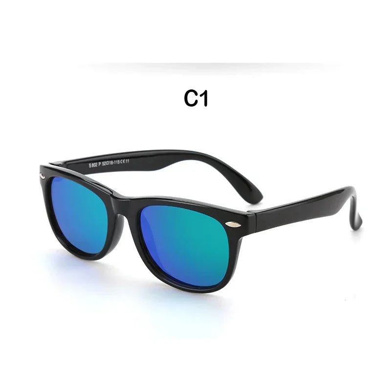Polarized TR90 Kids Sunglasses – UV400 Silicone Shades for Outdoor Activities
