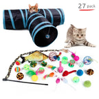 Interactive Cat Play Tunnel – Foldable Mouse and Fish Toy Set for Pets