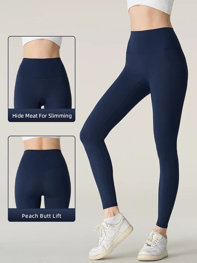High Waisted Yoga Leggings – Naked Feel Fitness Pants for Gym and Running