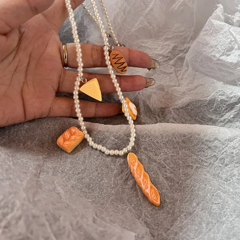 Beaded Bread Stick Choker – Aesthetic Novelty Jewelry for Women