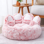 Bear Paw Pet Bed – Fluffy Plush Sofa for Small and Medium Dogs and Cats