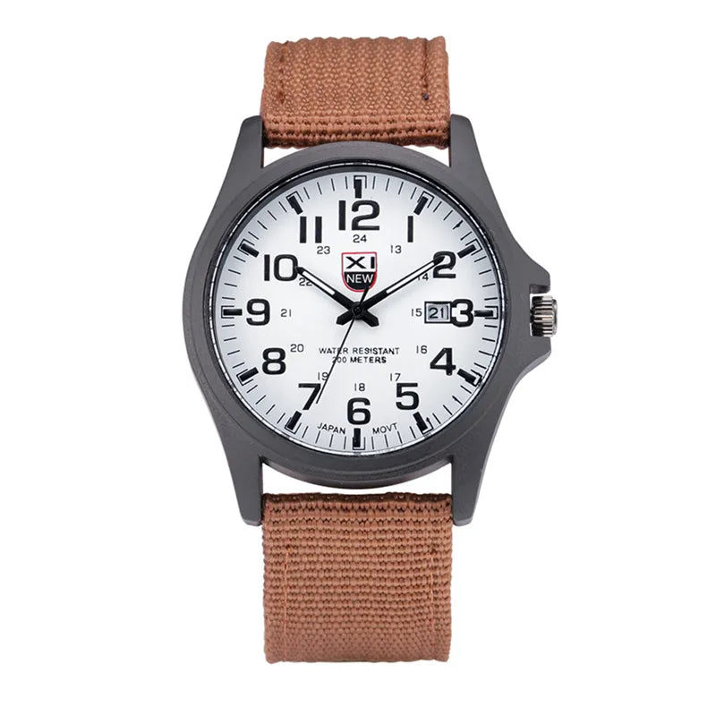 XINEW Nylon Band Quartz Watch – Military Casual Wristwatch for Men
