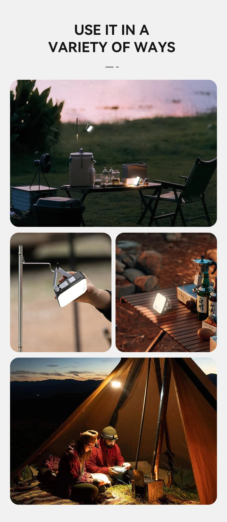 Rechargeable LED Camping Lantern – Portable Hanging Light for Outdoor Work