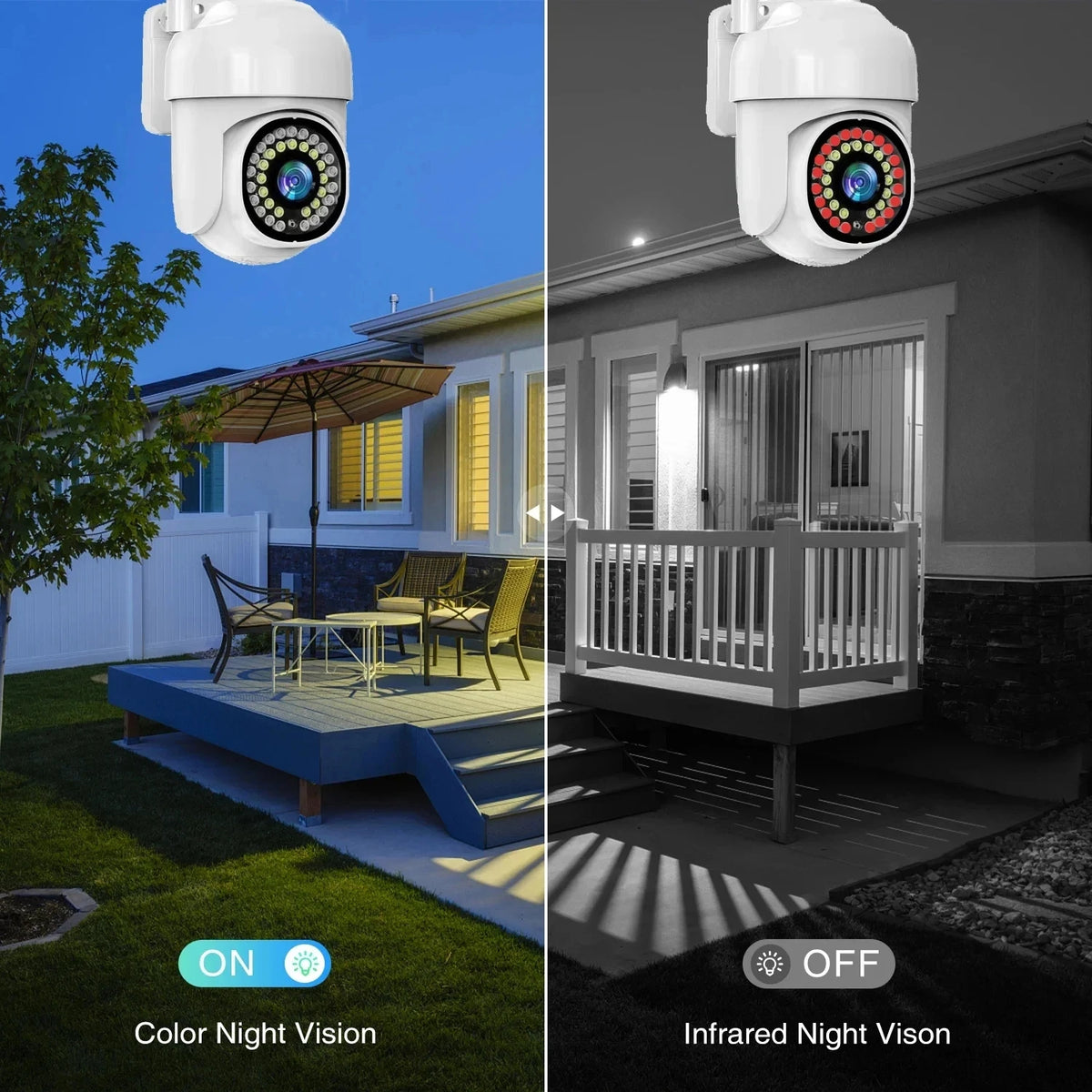 WiFi PTZ Security Camera – HD Color Night Vision for Outdoor Surveillance