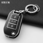 TPU Car Key Case Cover – Protective Keychain for Peugeot and Citroen Models