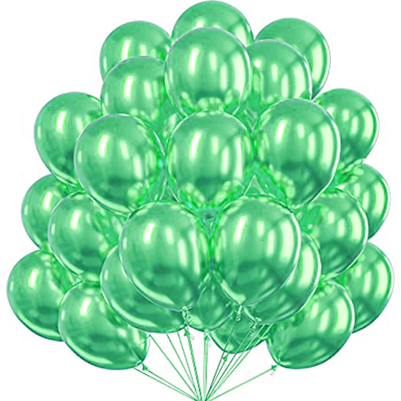 12-Inch Round Metallic Confetti Balloons – Latex Party Decor for Anniversaries