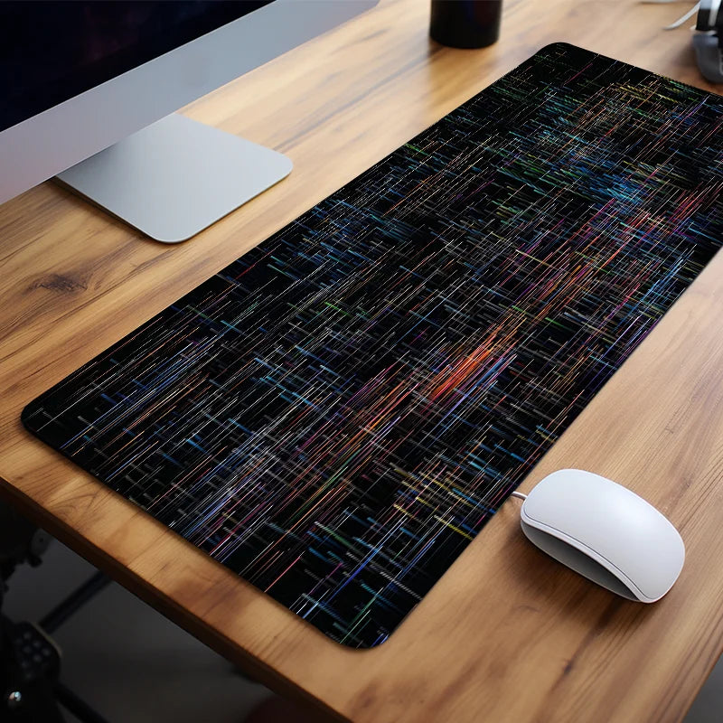 Large Colorful Particle Mouse Pad – Non-Slip Desk Mat for PC Gaming