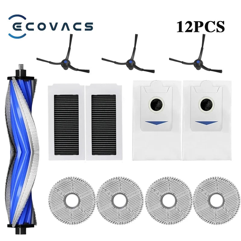 Robot Vacuum Replacement Kit – Dust Bags and Brushes for Ecovacs X5 OMNI