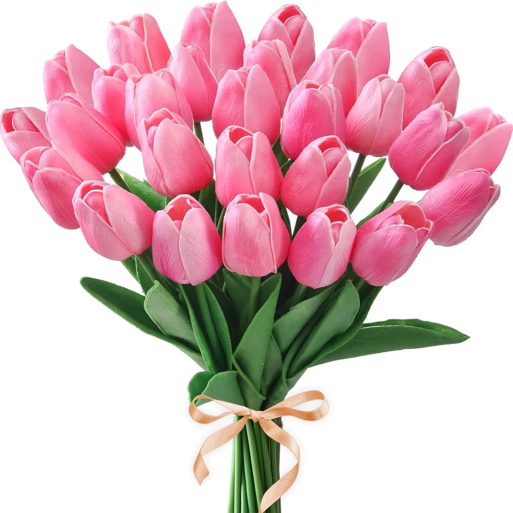 Real Touch Artificial Tulip Flowers – Decorative Floral Bouquet for Wedding Home