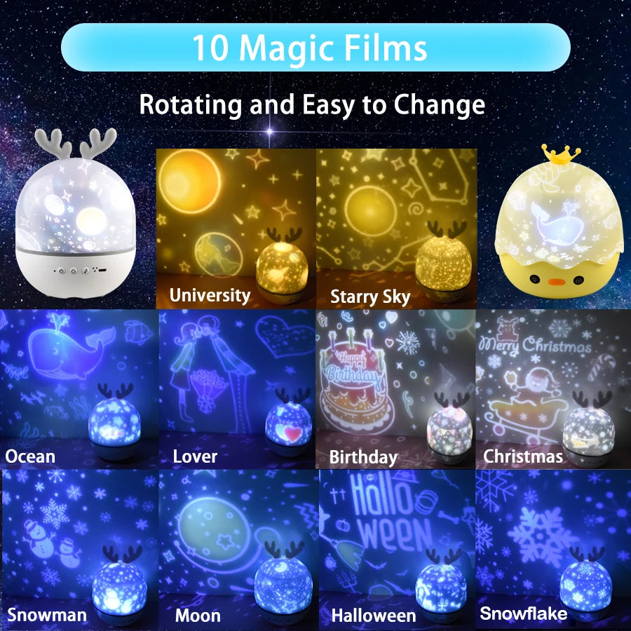 Rotating Galaxy Music Projector – Bluetooth LED Night Light for Kids Bedroom