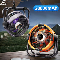 Portable Camping Fan – 20000mAh Rechargeable LED Tent Light for Outdoor Travel