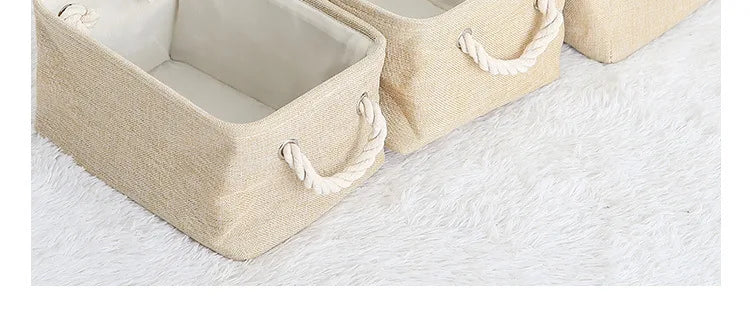 Folding Linen Storage Basket – Fabric Organizer for Wardrobe and Laundry