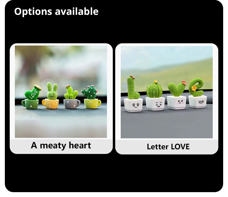 Mini Resin Succulent Cactus Plants – Decorative Ornaments for Home and Office