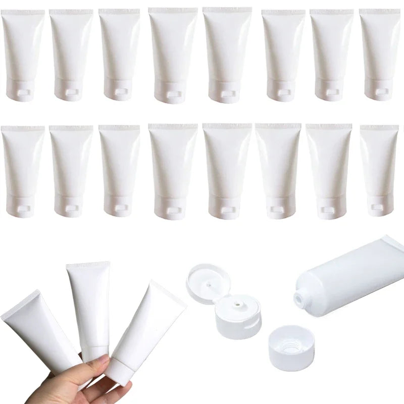 Empty Plastic Cosmetic Squeeze Tubes – Travel Size Refillable Containers for Toiletries