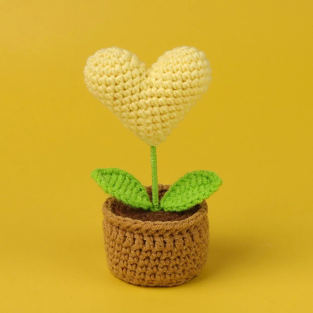 Handwoven Crochet Sunflower Potted Plant – Decorative Gift for Home Decor