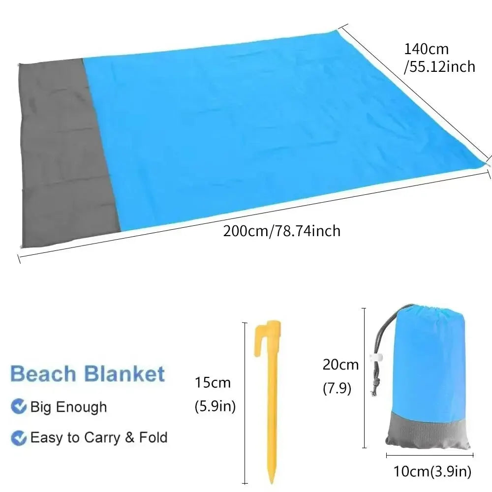 Waterproof Sandproof Beach Mat – 200x140cm Picnic Blanket for Outdoor Travel