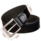 Genuine Leather Mens Belt – Adjustable Luxury Cowskin Strap for Jeans