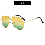 Double Bridge Aviator Sunglasses – Alloy Frame Gradient Lenses for Unisex Fashion
