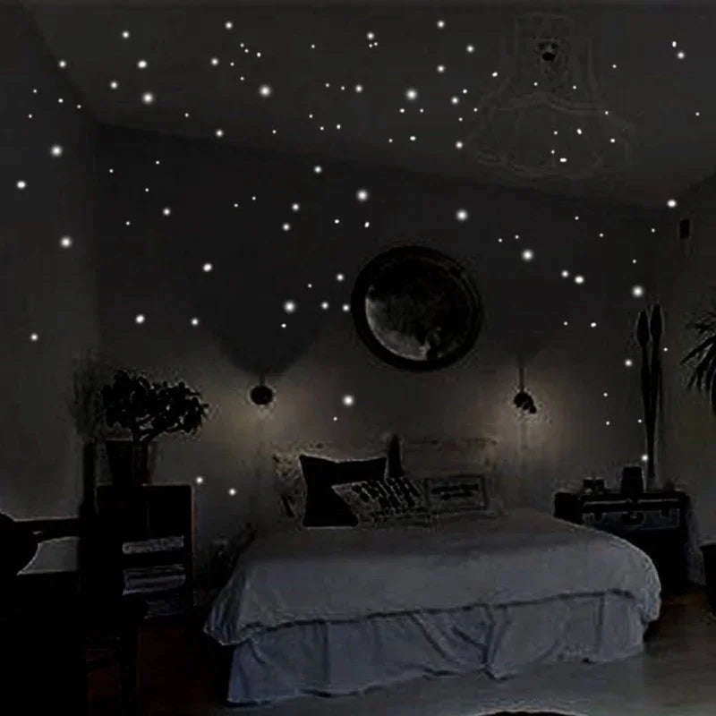Luminous Star Wall Stickers – Glow in the Dark Vinyl Decor for Kids Rooms