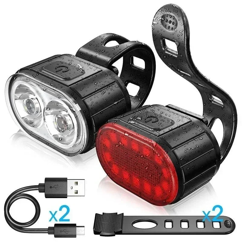 Rechargeable Bike Light Set – Waterproof LED Headlight for MTB Cycling