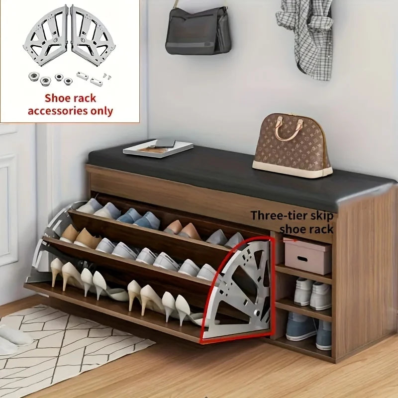 Stainless Steel Flip Shoe Rack – Thickened Hardware for Cabinet Storage