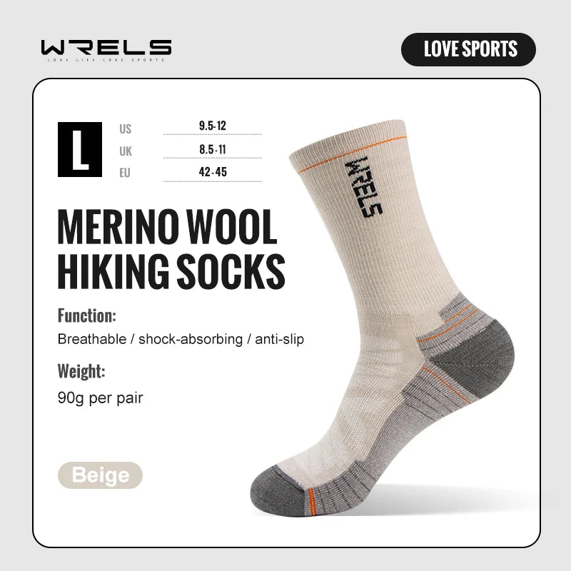Merino Wool Hiking Socks – Lightweight Mid-Calf Performance for Outdoor Sports