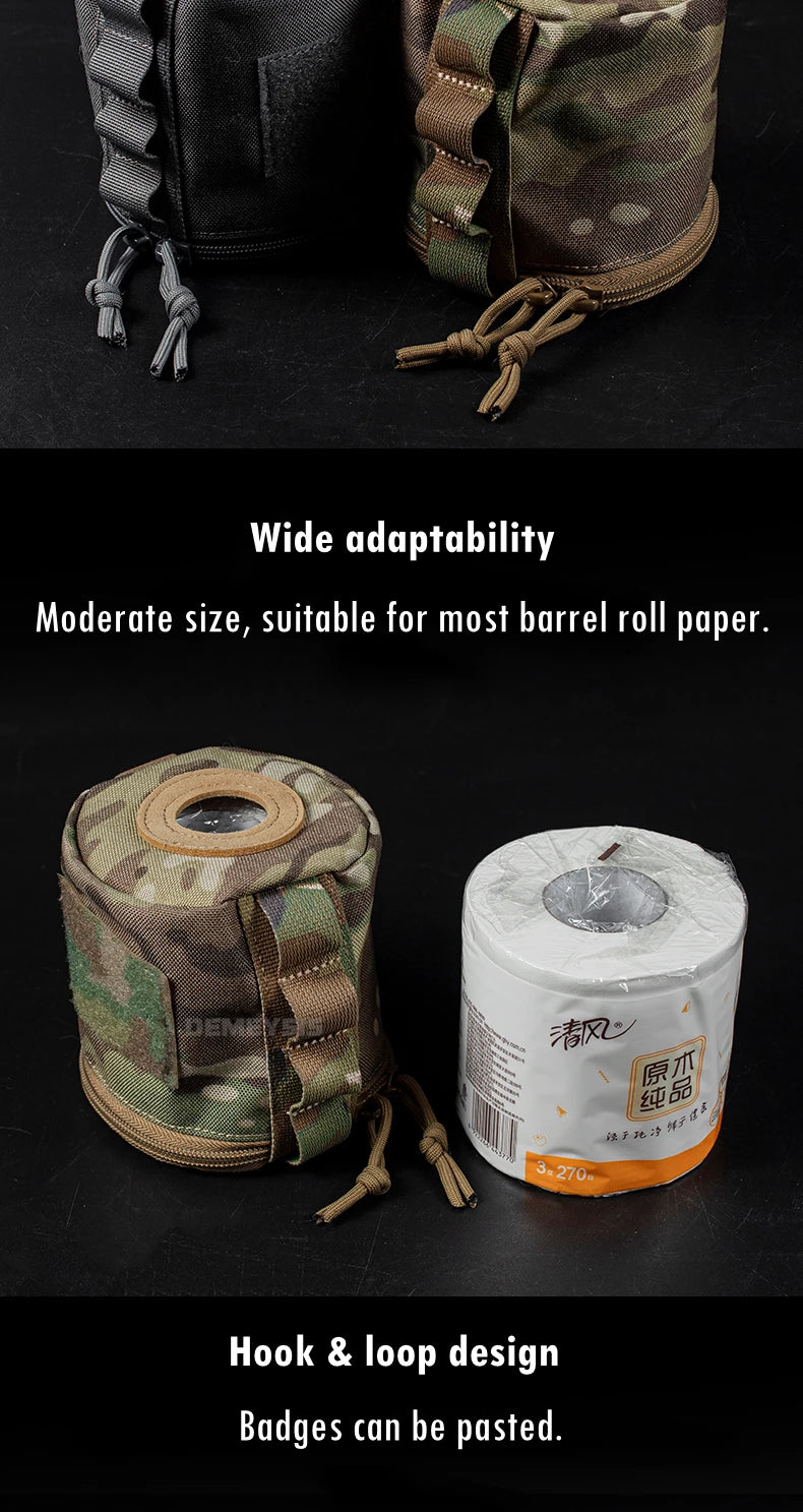 Molle Tissue Dispenser – Tactical Roll Paper Storage for Outdoor Hunting