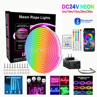 Bluetooth LED RGB Neon Strip – Waterproof Flexible Lights for Outdoor Pool Decor