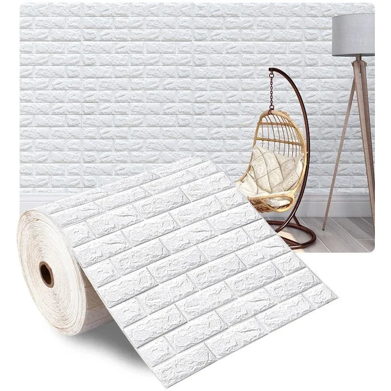 3D Foam Brick Wallpaper – Waterproof Self-Adhesive Wall Decal for Home Decor
