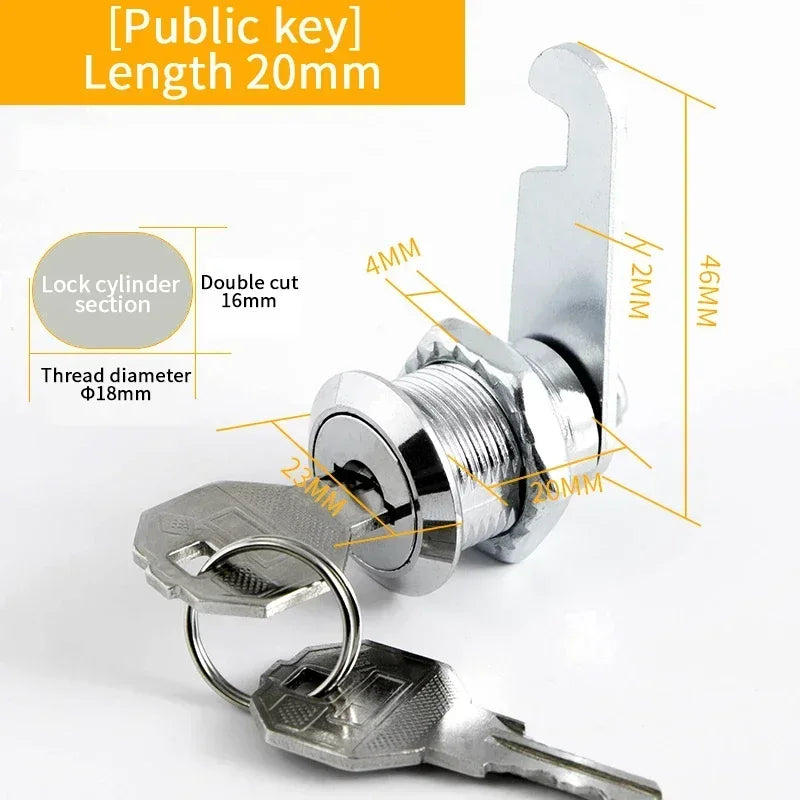 Cam Lock Drawer Cabinet Hardware – Assorted Sizes for Furniture Security
