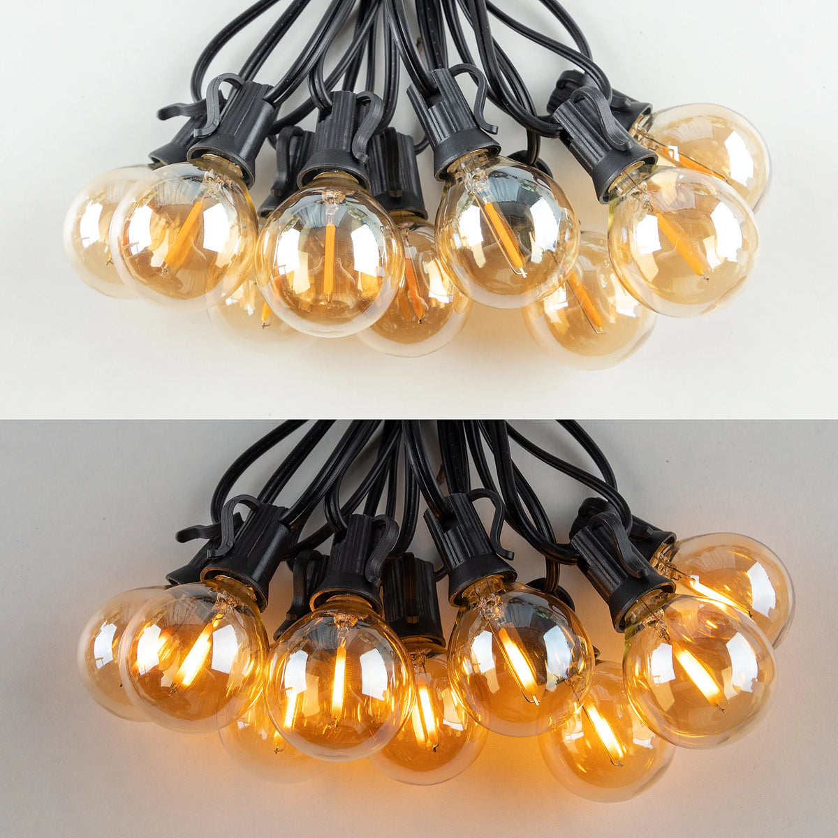 G40 Gold Tint LED Filament Bulbs – Dimmable Glass Globe for Outdoor Decor