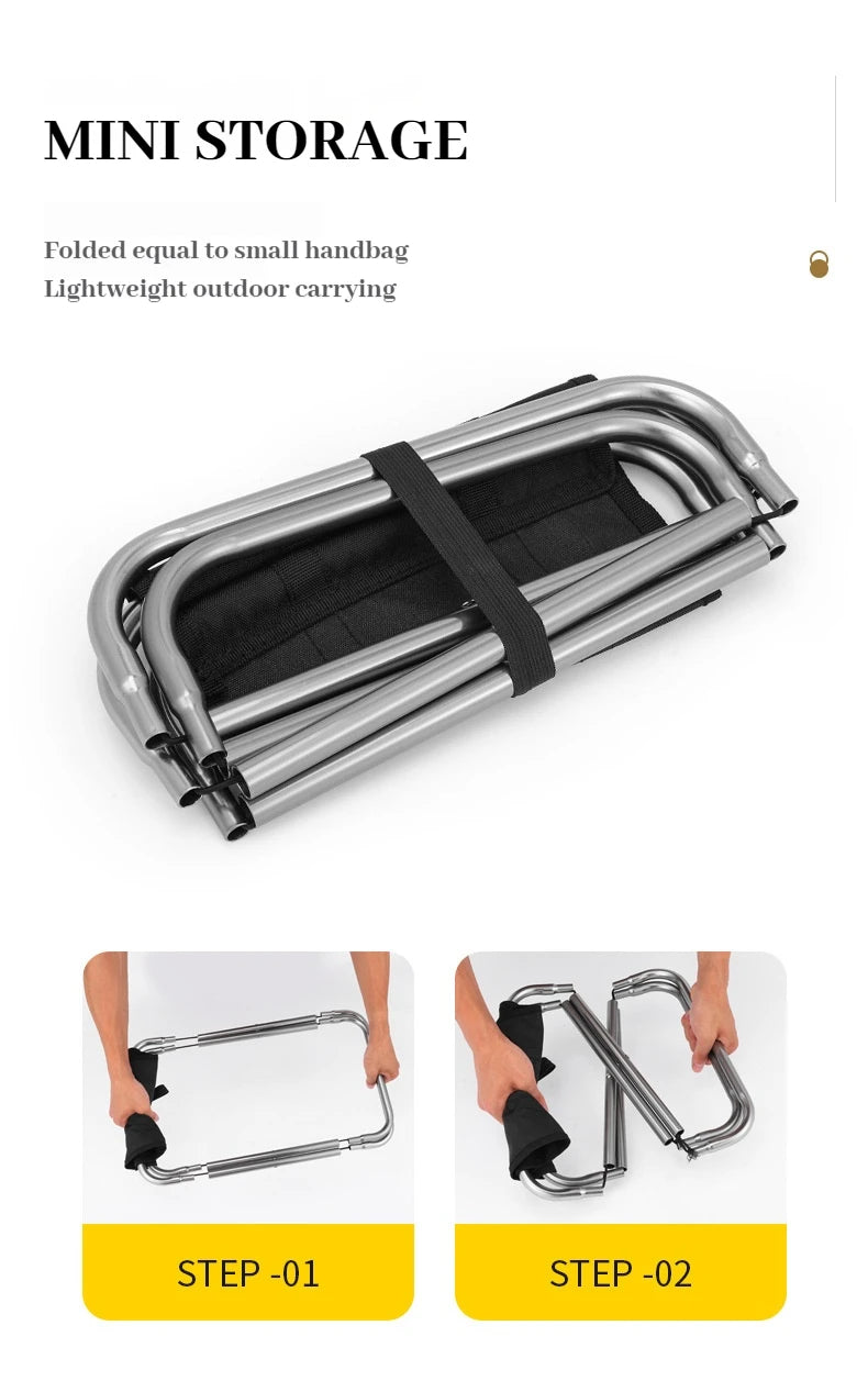 Portable Folding Camping Chair – Aluminum Alloy Seat for Outdoor Fishing