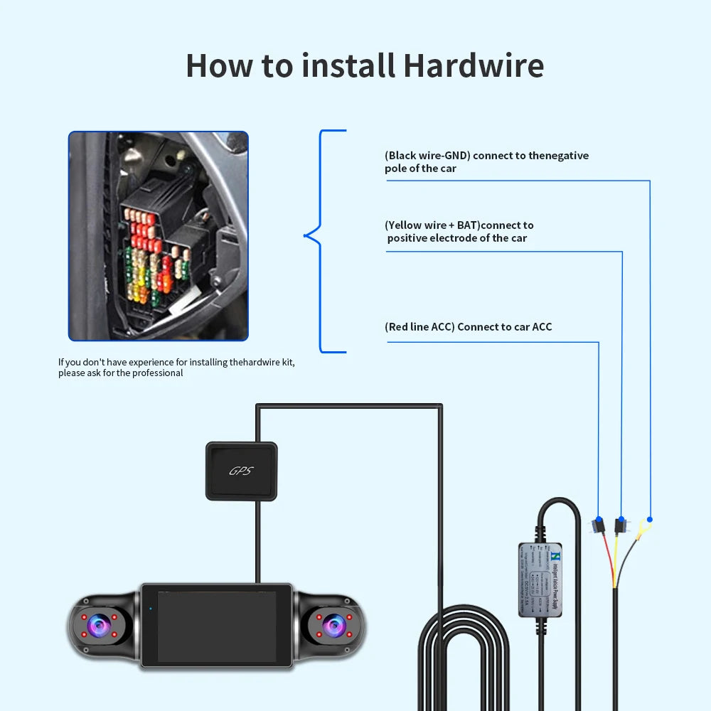 4-Lens 360 Dash Cam – HD WiFi GPS Car Recorder for 24h Parking Monitoring