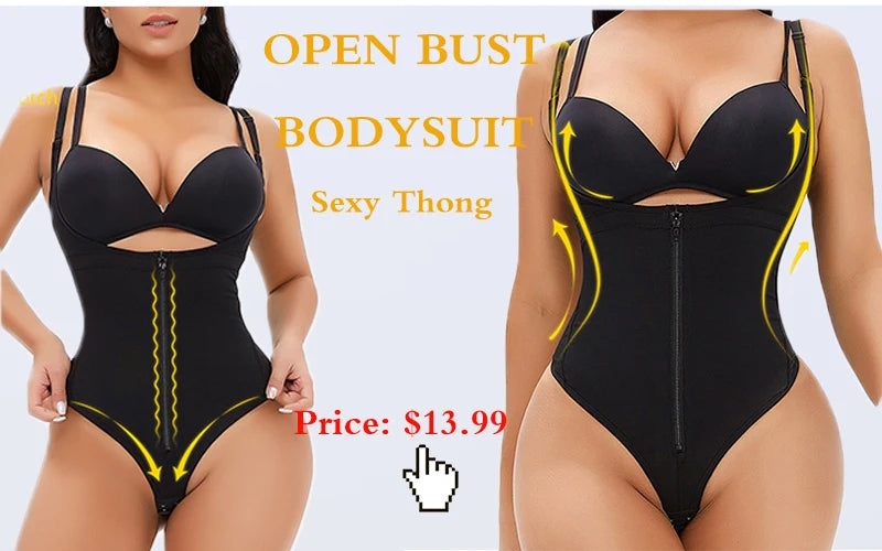 Ribbed Tummy Control Jumpsuit – Open Crotch Shapewear for Daily Compression