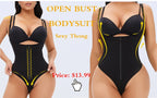 Ribbed Tummy Control Jumpsuit – Open Crotch Shapewear for Daily Compression
