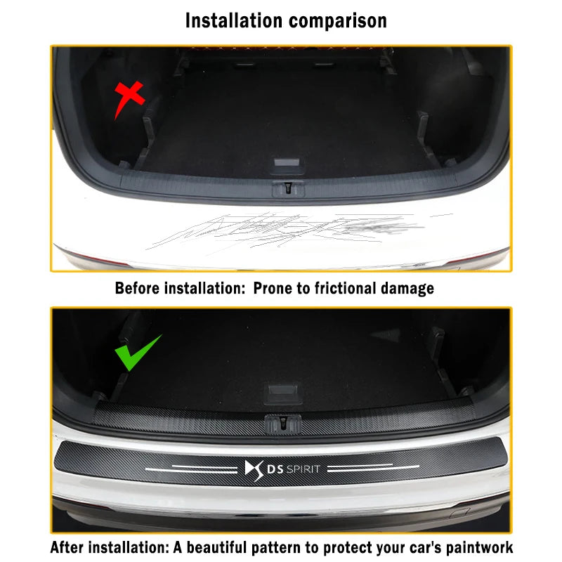 Carbon Fiber Trunk Sill Protector – Anti-Scratch Bumper Guard for DS Series
