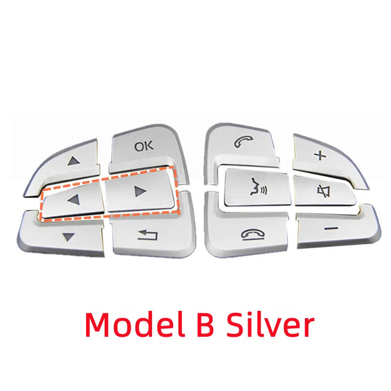 Steering Wheel Button Trim – Decorative Stickers for Mercedes Benz Interior